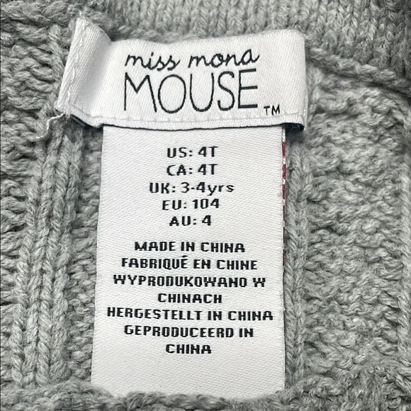 MISS MONA MOUSE Gray Knit Kids Dress - Picture 6 of 9